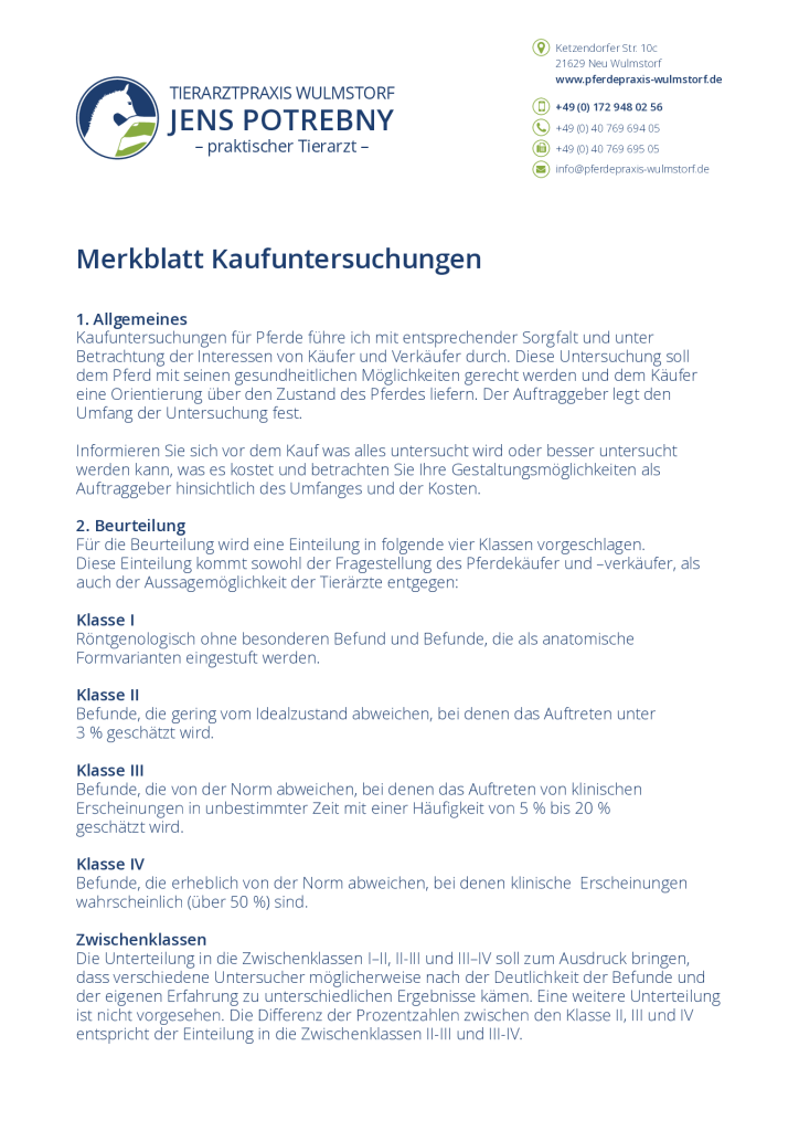 Merkblatt Kaufuntersuchungen zum Download